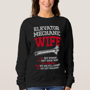Moletom Técnico de Esposa de Manutenção Mecânica Elevator