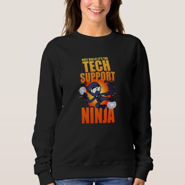 Moletom Técnico Ninja de Tecnologia Bolas Sagradas Suporte (Frente)