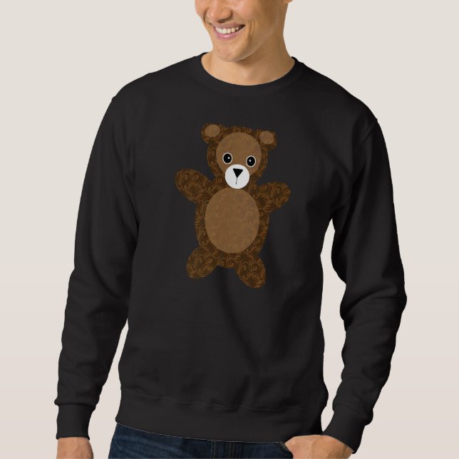 Moletom Teddy Bear Brown Damask (Frente)