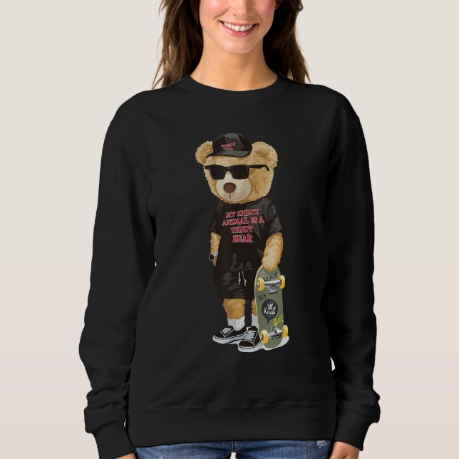 Moletom Teddy Bear Skating Lover Tshirt - Cool Skateboardi (Frente)