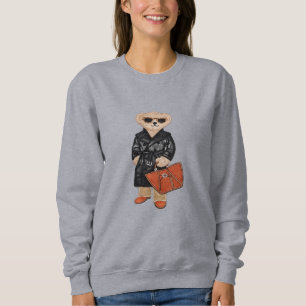 Moletom Teddy Estiloso em Moda de Urso Chic com Trench Coa