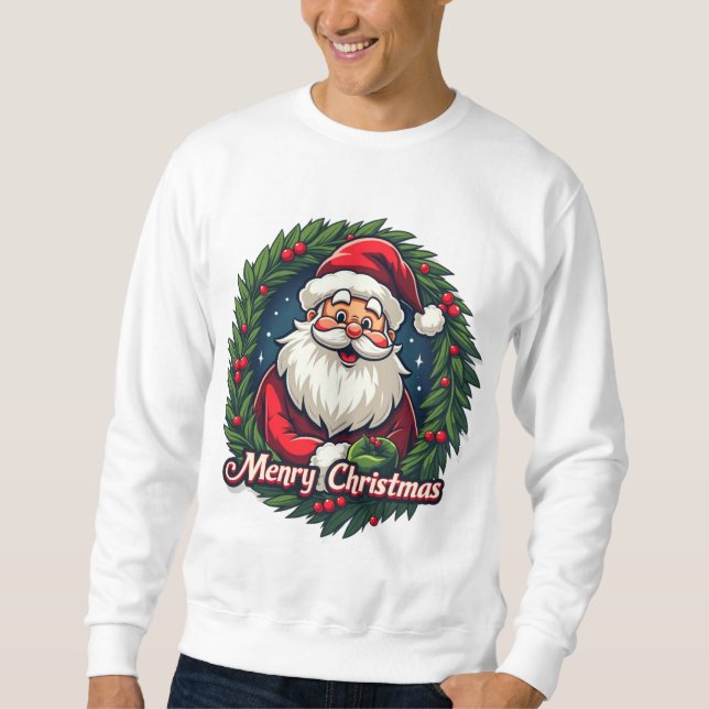 Moletom Tee Gráfico de Papai Noel - Espalhar Alegria Feria (Frente)