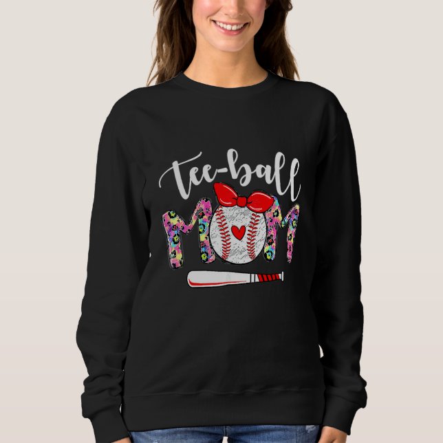 Moletom Teeball Mãe Bola de Dia de as mães Mãe Lente de Tr (Frente)