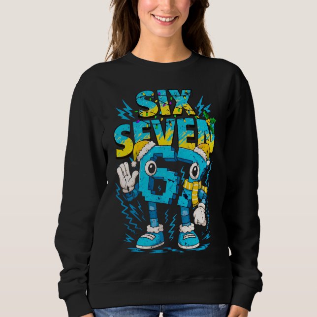 Moletom Tema de Inverno de Natal Seis Sete Gráfico de Feri (Frente)