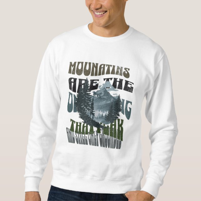 Moletom tema montanha belo cenário retrô design (Frente)