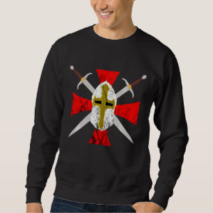 Moletom Templar Crusader Cavaleiros Símbolo de Código Cruz