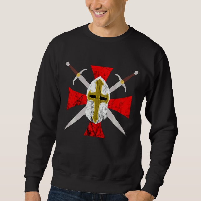 Moletom Templar Crusader Cavaleiros Símbolo de Código Cruz (Frente)