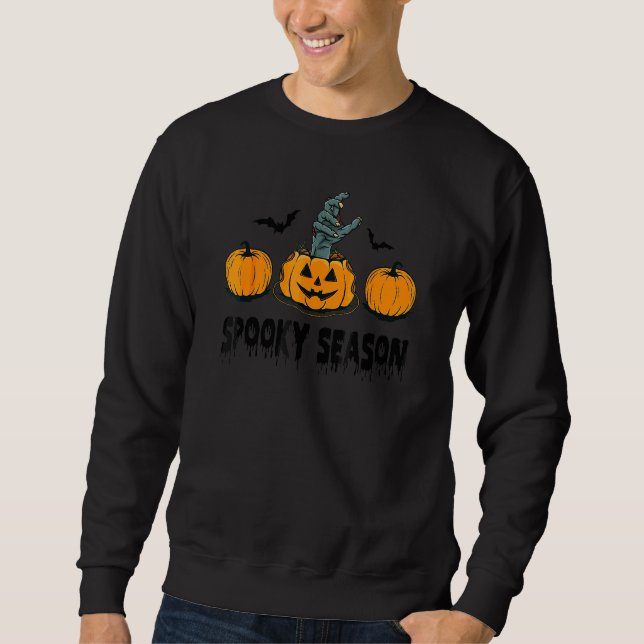 Moletom Temporada Assustadora Abóbora de Halloween Mão de  (Frente)