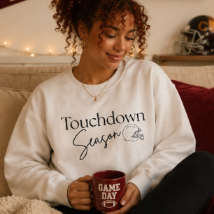 Moletom Temporada de Touchdown, Camisola de Crewneck para