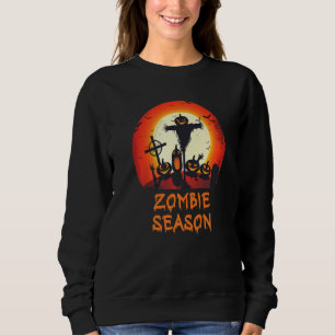 Moletom Temporada de Zumbi Cemitério Assustador ao Luar C