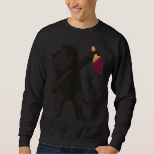 Moletom Tênis de Mesa Gato Preto Roupa Preta Gato P