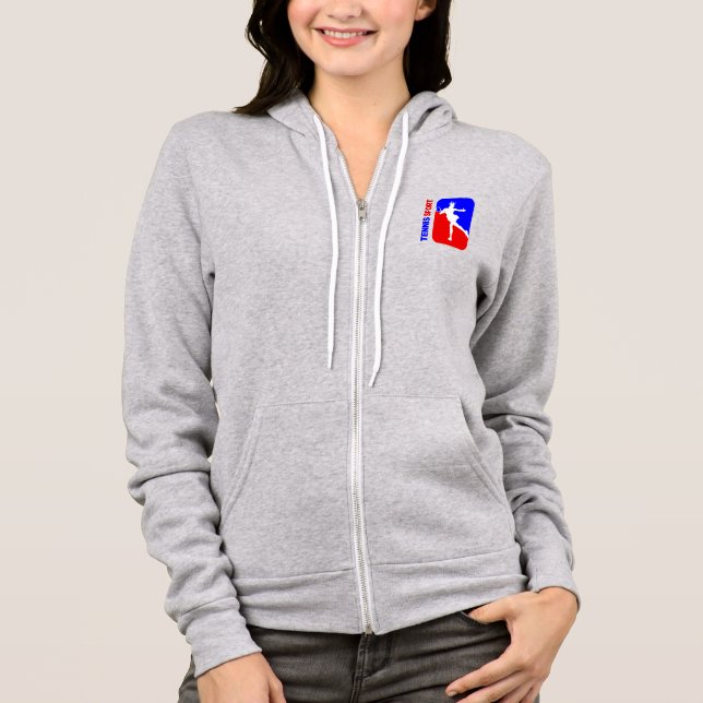 Moletom Tênis Esporte | Cheio-Zip Hoodie, de uso feminino (Frente)