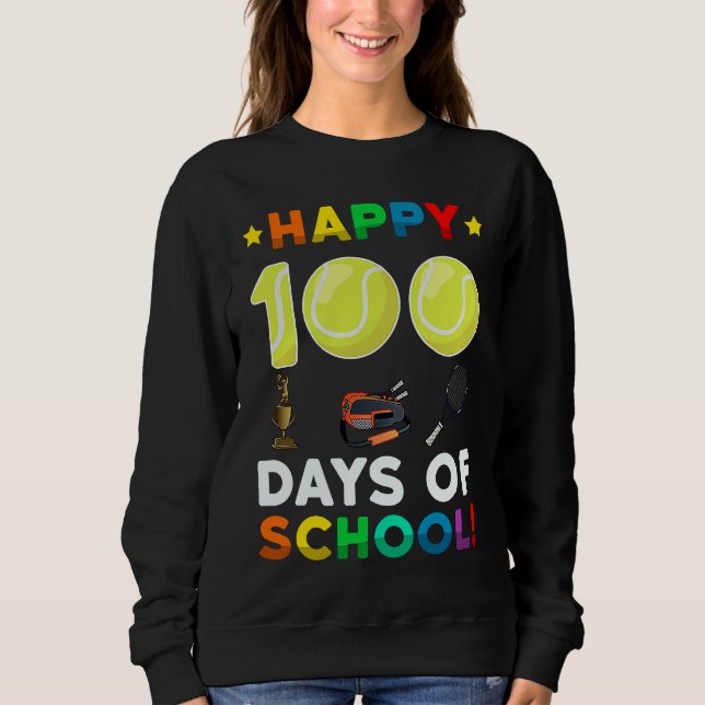 Moletom Tennis Ball Sport I Kicked 100 Days of School Teac (Frente)