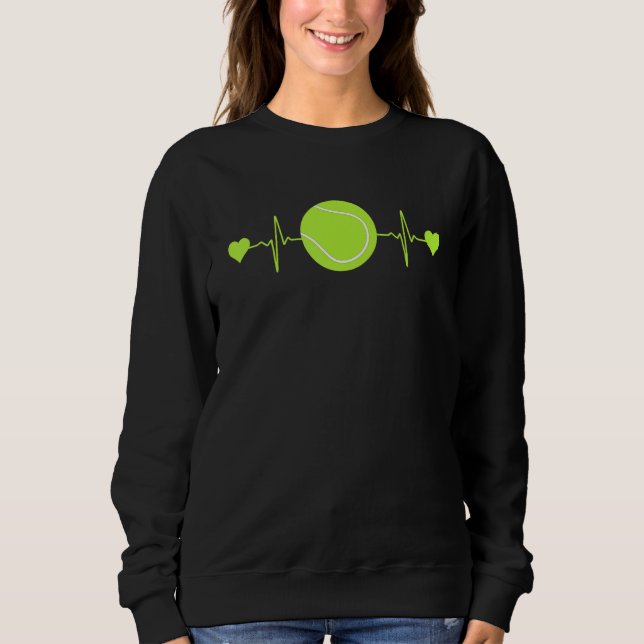 Moletom Tennis Heartbeat Funny Tennis Players Fans (Frente)