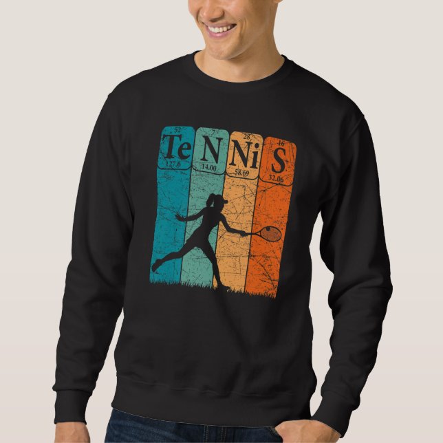 Moletom Tennis Periodic Table Elements Girl Tennis Player  (Frente)
