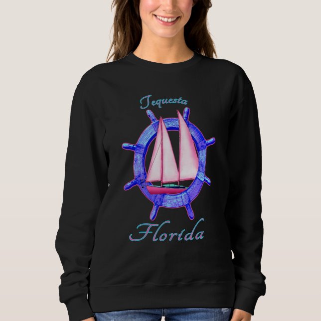 Moletom Tequesta Florida Sailboat Vacation Nautica (Frente)