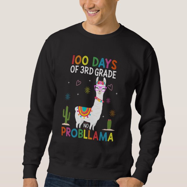 Moletom Terceira professora de 3º ano sem problemas Llama  (Frente)
