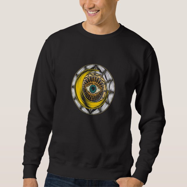 Moletom Terceiro Olho Illuminati Lua Horror Místico Hallow (Frente)