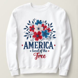 Moletom Terra dos Libertos da América - Branco Vermelho e