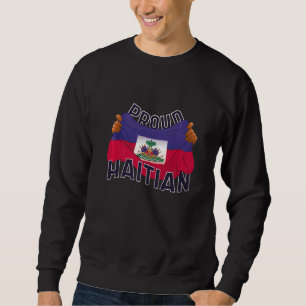 Moletom Terras Haitianas Orgulhosas Segurando Bandeira no