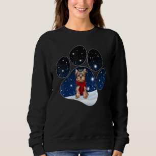 Moletom Terrier Yorkshire Inverno Neve Pata Cães Natal