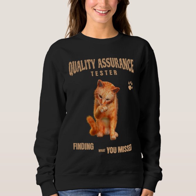 Moletom Testador de QA Humor de Gato (Frente)