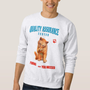 Moletom Testador de QA Humor de Gato