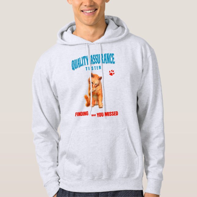 Moletom Testador de QA Humor de Gato (Frente)