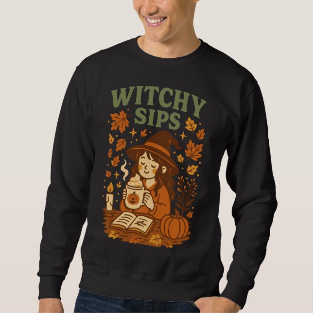Moletom Testemunha Sips Halloween | Café da Bruxa Cozy (Frente)