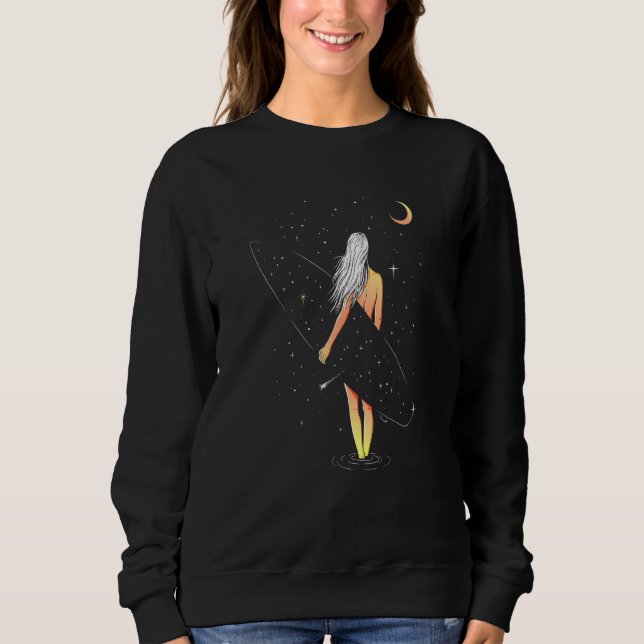Moletom Teto Surfista Espacial da Mulher (Frente)
