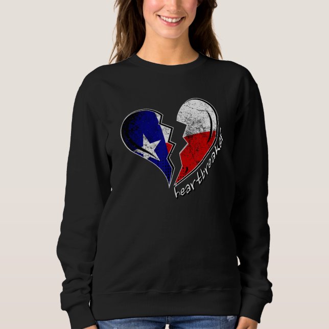 Moletom Texas Heartbreak Texas Flag Broken Heart Texan H (Frente)