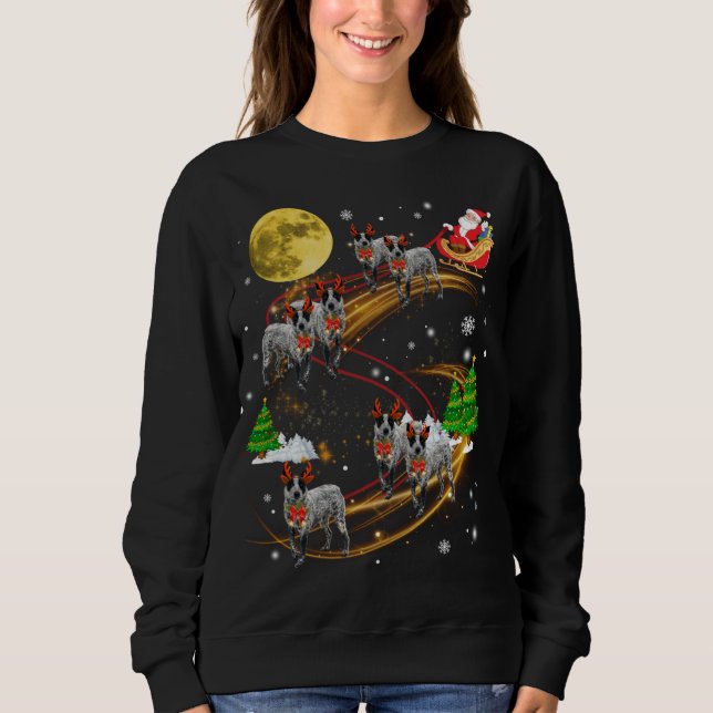 Moletom Texas Heeler Reindeer Papais noeis de salto de Nat (Frente)