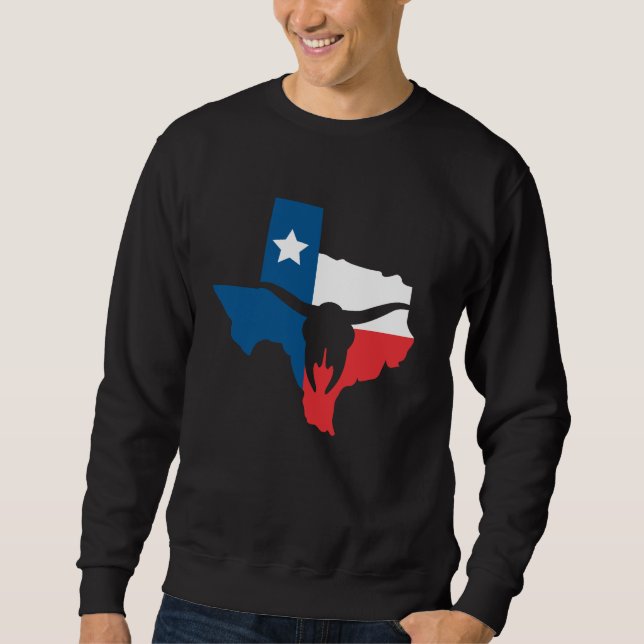 Moletom Texas State Flag Longhorn silhueta (Frente)