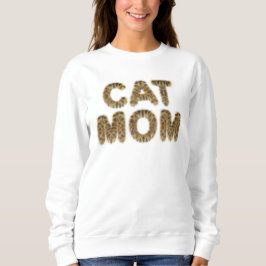 Moletom Texto furado de gato-camisa-mãe