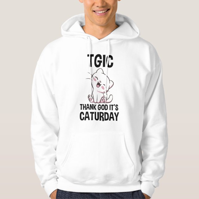 Moletom TGIC Graças a Deus É Caturday (Frente)