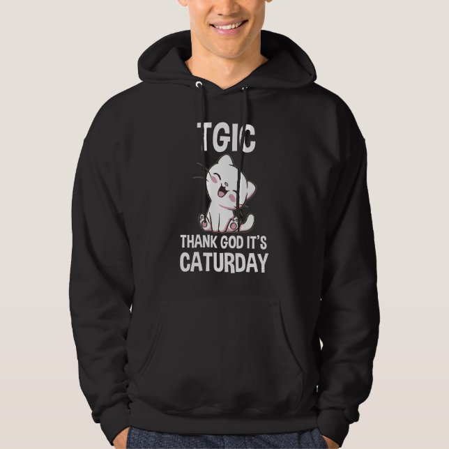 Moletom TGIC Graças a Deus É Caturday (Frente)