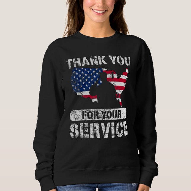 Moletom Thank You For Your Service Patriotic Veterans Day_ (Frente)