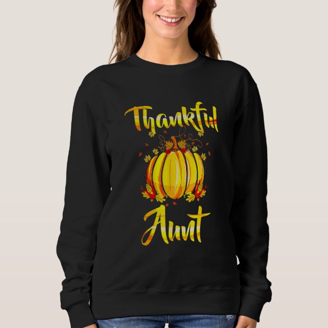 Moletom Thankful Aunt Pumpkin Halloween Thanksgiving Aunt (Frente)