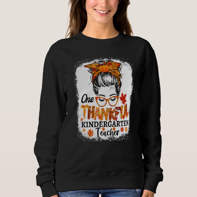 Moletom thankful kindergarten teacher fall thanksgiving me (Frente)