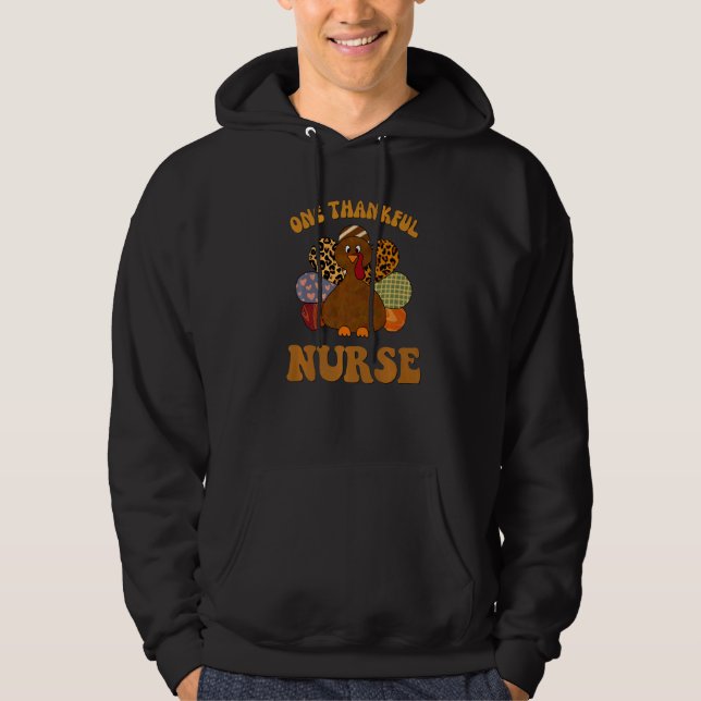 Moletom thankful nurse for women fall thanksgiving turkey  (Frente)