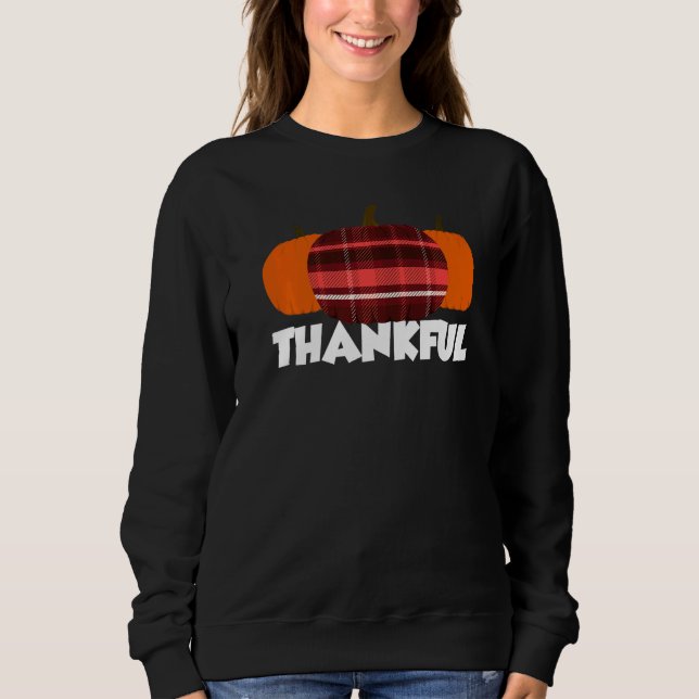 Moletom Thankful Thanksgiving Pumpkin Flannel   (Frente)