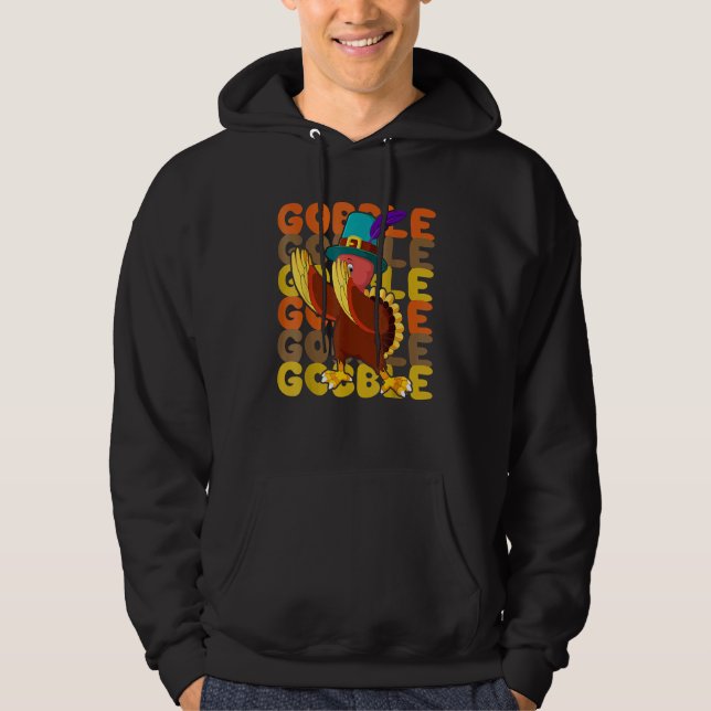 Moletom Thanksgiving 2022 Pilgrim Gobble Dabbing Turkey Au (Frente)