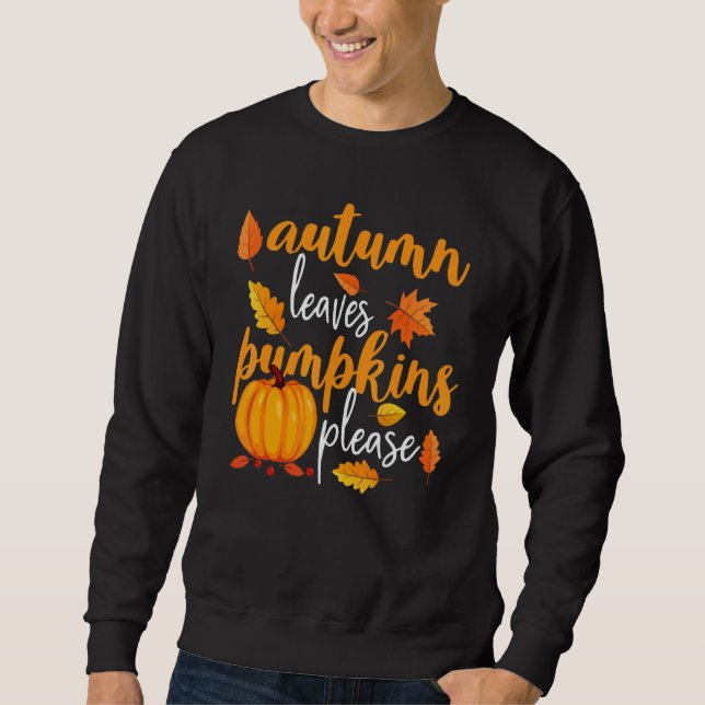 Moletom Thanksgiving Fall Mom  Autumn Leaves and Pumpkin P (Frente)
