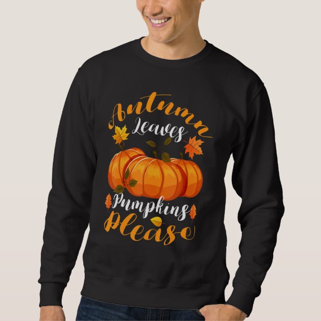 Moletom Thanksgiving Fall Mom  Autumn Leaves and Pumpkin P (Frente)