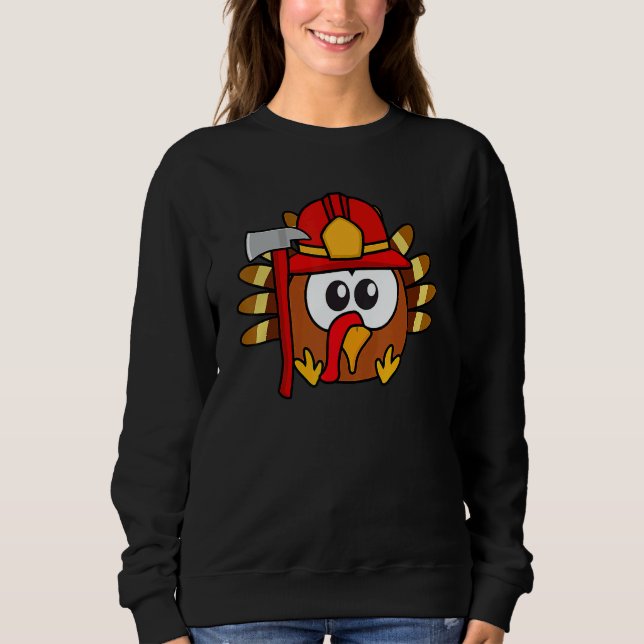 Moletom Thanksgiving Firefighter Turkey   Feast Day (Frente)