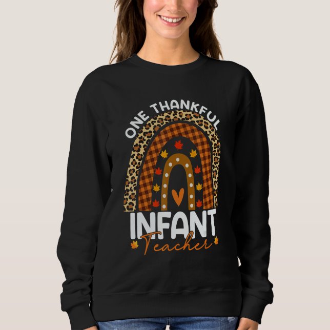 Moletom Thanksgiving Rainbow Leopard One Thankful Infant T (Frente)
