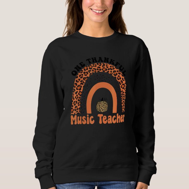 Moletom Thanksgiving Rainbow Leopard One Thankful Music Te (Frente)
