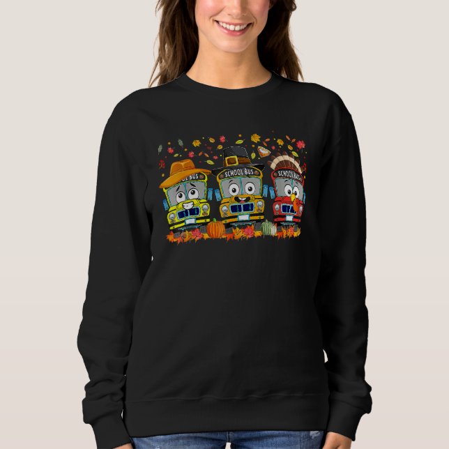 Moletom Thanksgiving School Bus Driver Autumn Turkey Back  (Frente)