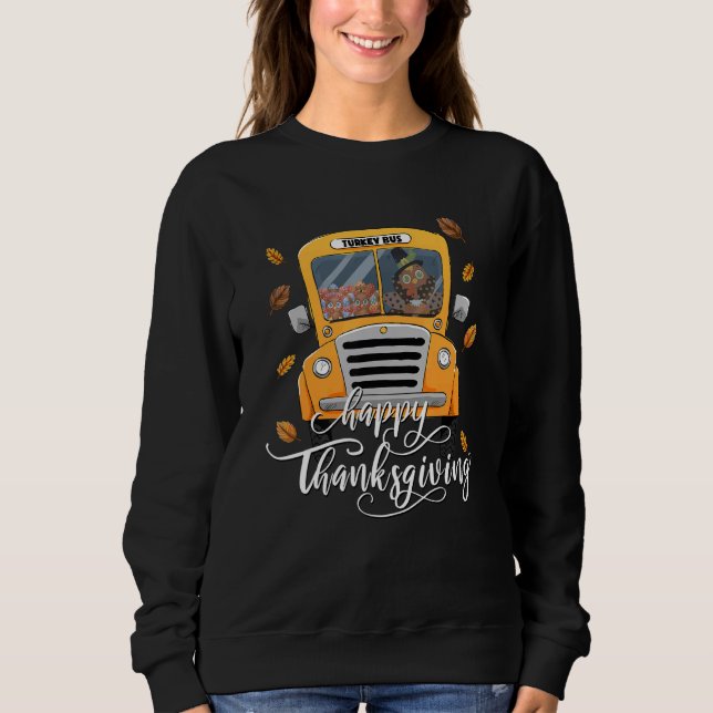 Moletom Thanksgiving School Bus Driver Autumn Turkey Back  (Frente)