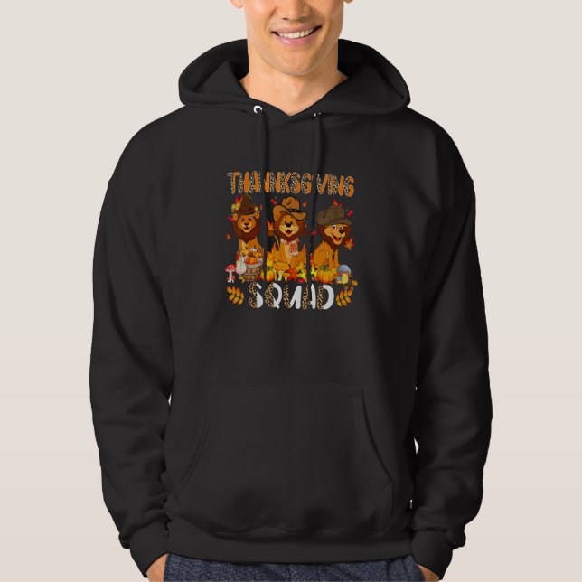 Moletom Thanksgiving Squad Leopard Three Fall Lions Wearin (Frente)